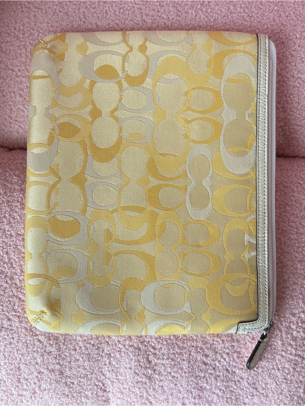Vintage Coach Signature Yellow Tablet Sleeve Cover